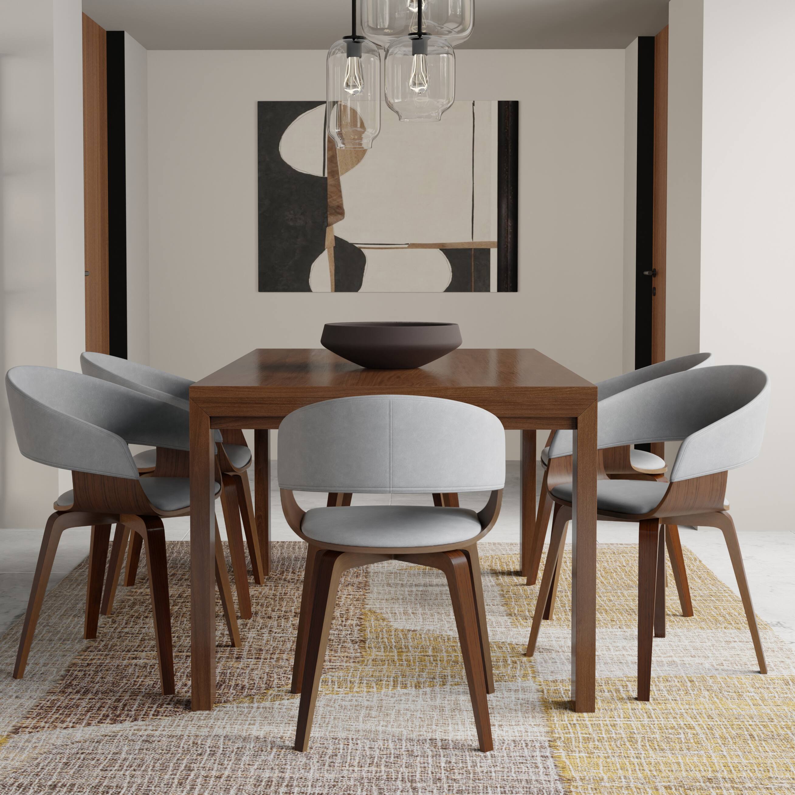 Angle. Simpli Home - Wilson 60 inch x 36 inch Rectangle Transitional Dining Table in Walnut Veneer - Walnut Veneer.