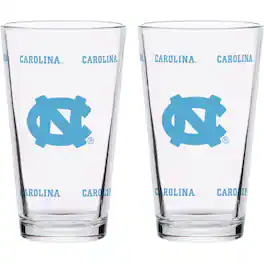 Indigo Falls - North Carolina Tar Heels Two-Pack Knockout 16oz. Pint Glass Set - Multicolor