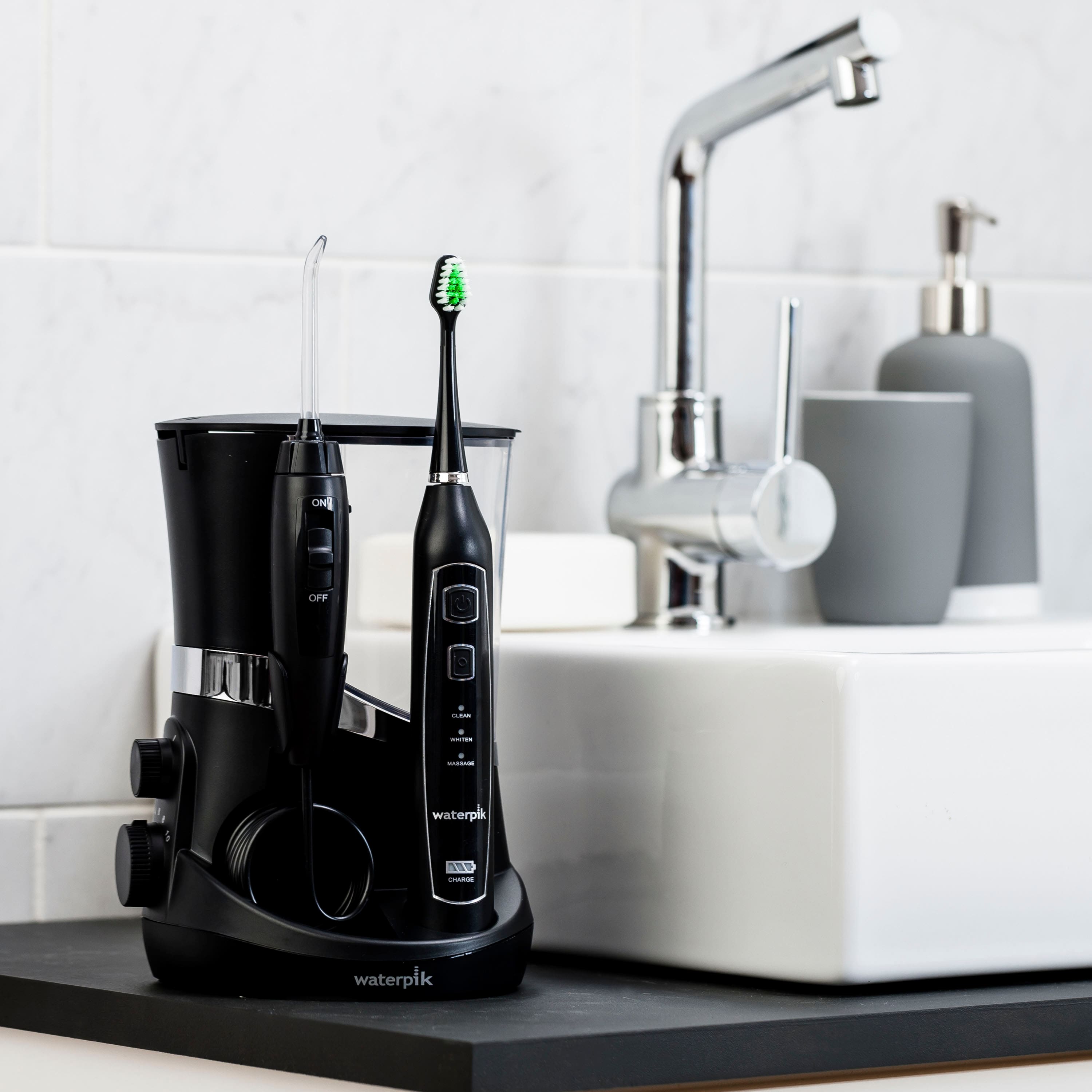 Alt View 11. Waterpik - Complete Care 5.0 Water Flosser and Triple Sonic Toothbrush - Black.
