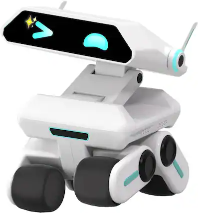 Front. YONBO - AI Robot with ChatGPT,Interactive Home Companion for Kids, Storytelling & Homework, Perfect STEM Gift, Ages 4–12,White - White.