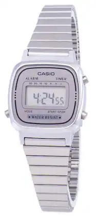 Casio - Digital Alarm Timer Auto Calendar Stopwatch LA670WA-7DF WR Ladies Watch - Gray