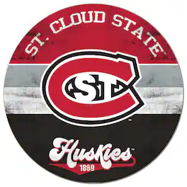 Jardine - St. Cloud State Huskies 20'' x 20'' Retro Logo Circle Sign - Red