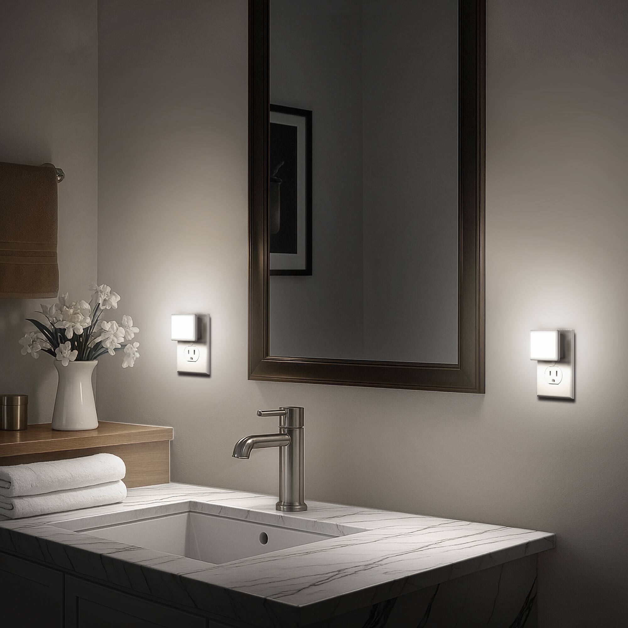 Jandcase 6 Pack 0.3W Plug in Night Light, 5000K Daylight Compact Square ...