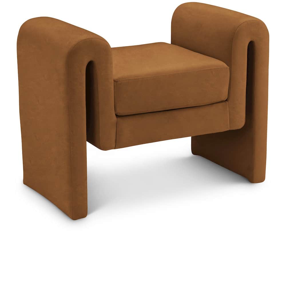 Meridian Furniture - Sloan Saddle Velvet Bench - Brown