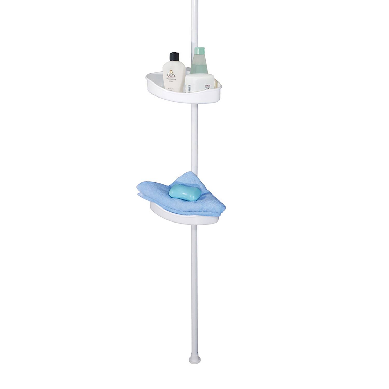 Back. EuroHome - 4-Tier Tension-Mount Shower Corner Organizer - Chrome.