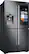 Angle Zoom. Samsung - Family Hub 22.08 Cu. Ft. Counter-Depth 4-Door Flex Smart French Door Refrigerator - Black Stainless Steel.