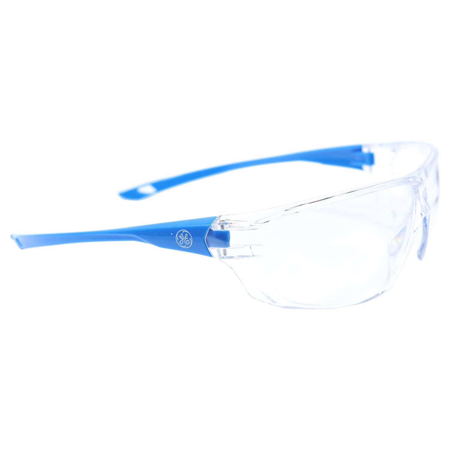 Angle. General Electric - General Electric 03 Series Impact-Resistant Safety Glasses Clear Lens Blue Frame 1 pk - Blue.