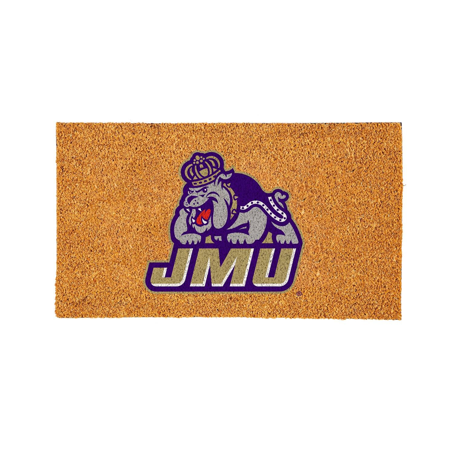 Front. Evergreen Enterprises - James Madison Dukes 28" x 16" Logo Turf Mat - Multicolor.
