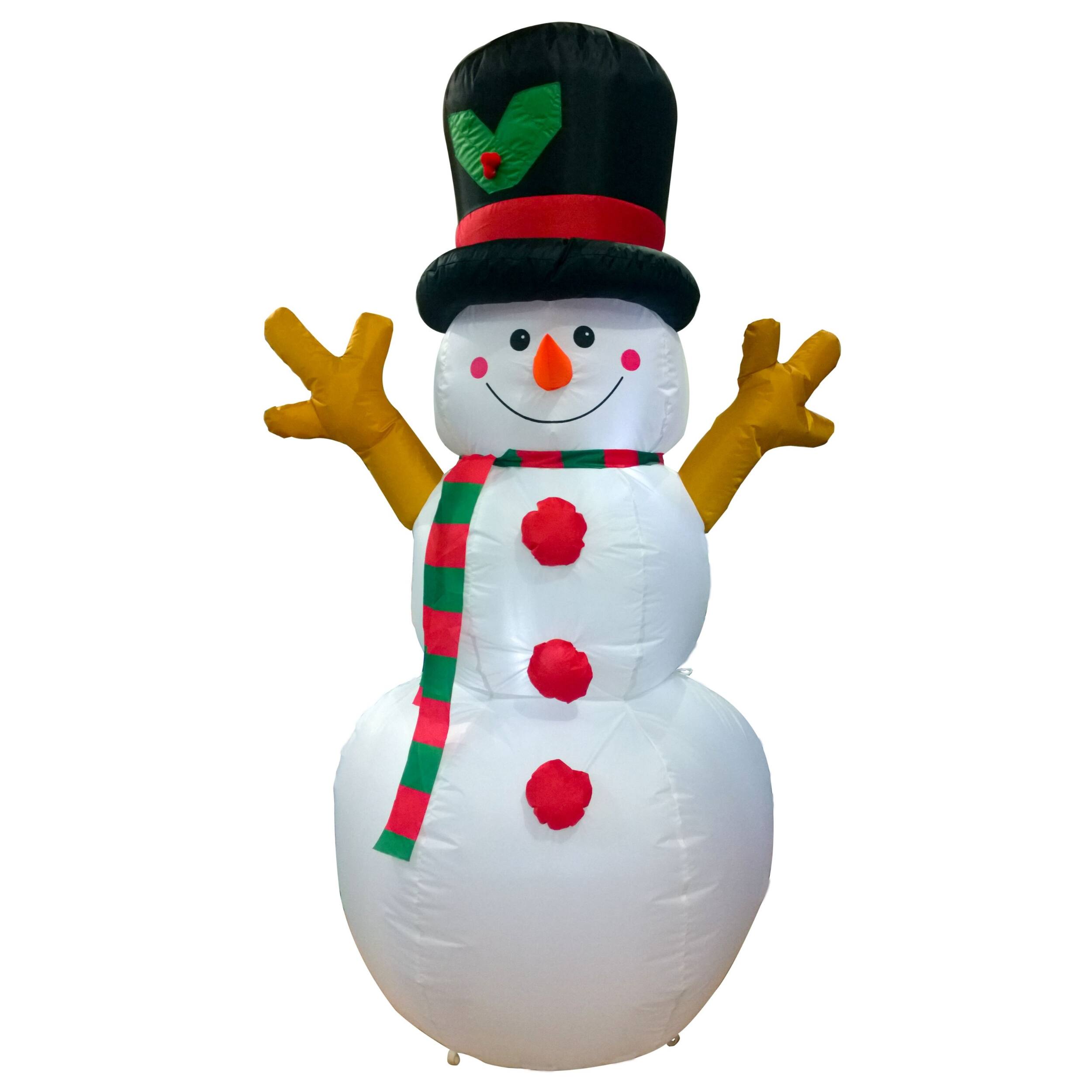 Front. GOOSH Inflatables - GOOSH 5 FT Christmas Inflatable Decoration Snowman with Branch Hand and Built-in LEDs - White.