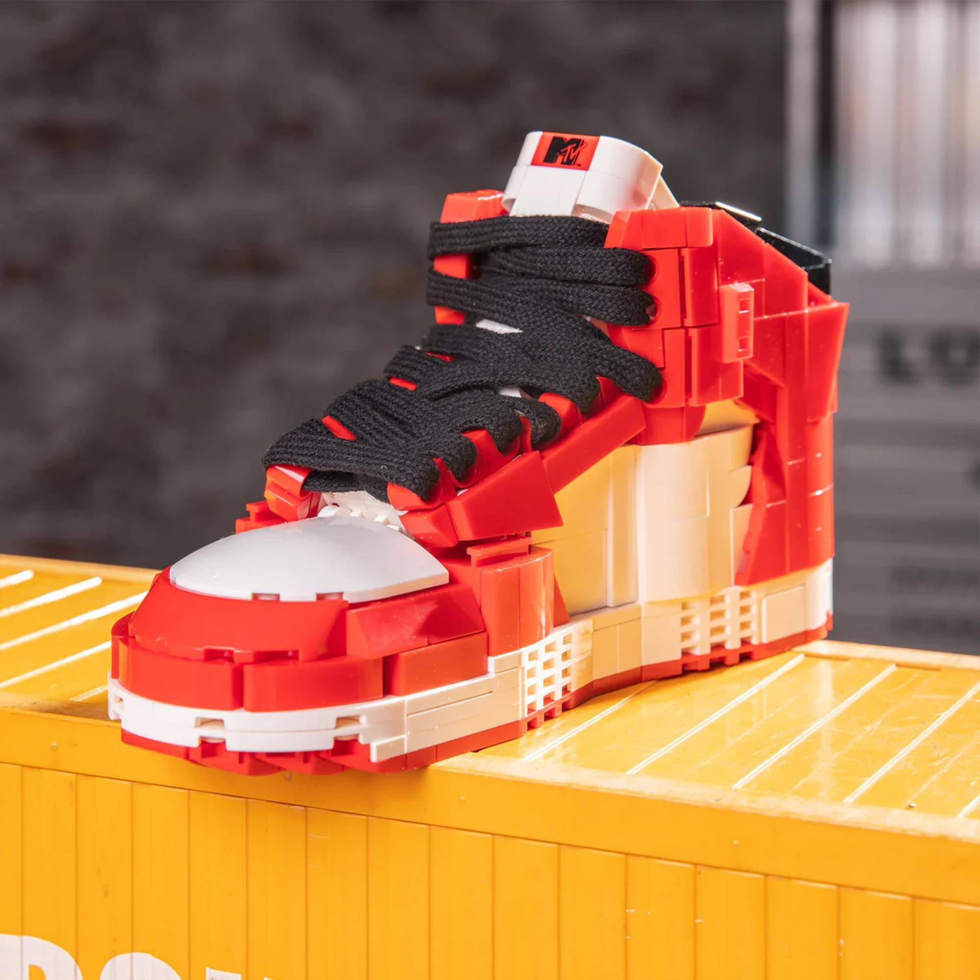 Alt View 3. Brickcraft - MTV Icon Sneaker 561-Piece Brickcraft Building Set - Red.