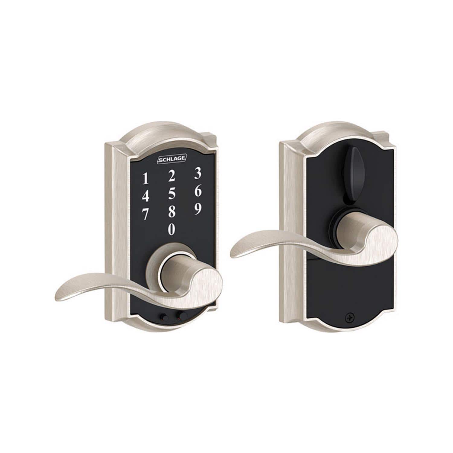 Schlage - Steel Electric Touch Screen Entry Lock - Satin Nickel