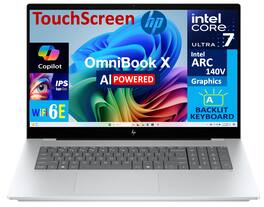 HP - OmniBook X B5UH5UA#ABA Laptop, Ultra 7-256V, 16GB, 1TB SSD, 17.3 FHD (1920x1080), 140V, Win 11 Pro - Glacier Silver