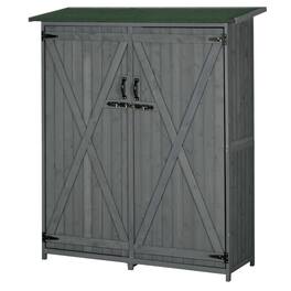 Outsunny - Storage Cabinet Wooden Garden Shed Utility Tool Organizer with Waterproof Asphalt Rood