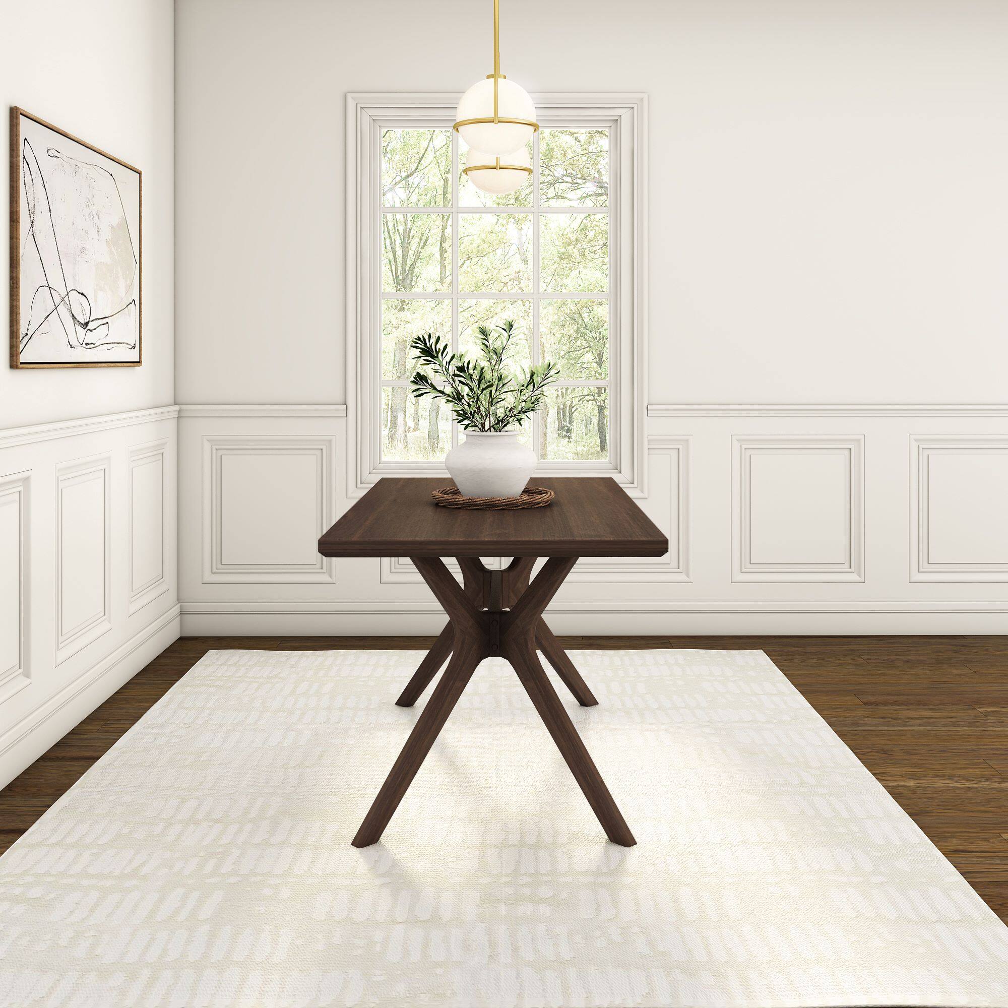 Alt View 4. Plank+Beam - Verso Rectangular Dining Table (60in / 1542mm), Walnut - Walnut.