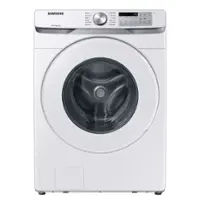 Samsung - Open Box 5.1 Cu. Ft. High-Efficiency Stackable Smart Front Load Washer with Vibration Reduction Technology+ - White - Front_Zoom