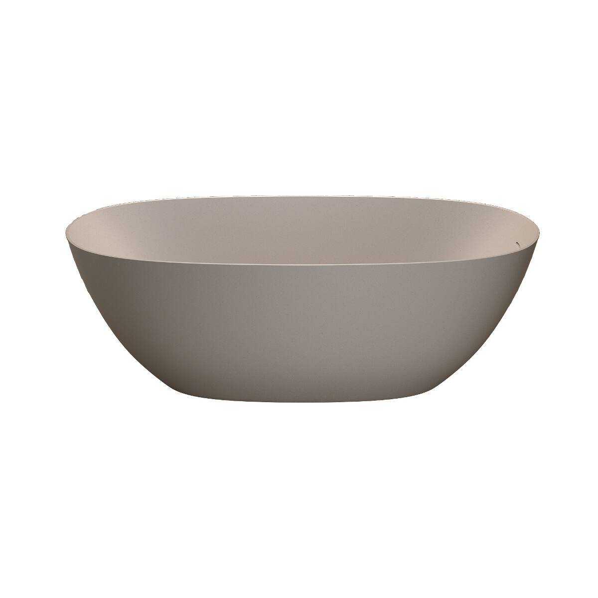 Alt View 7. Loheer - Loheer 57 in Freestanding Soaking Bathtub in Beige Solid Surface with Overflow and Pop Up Drain - Beige.
