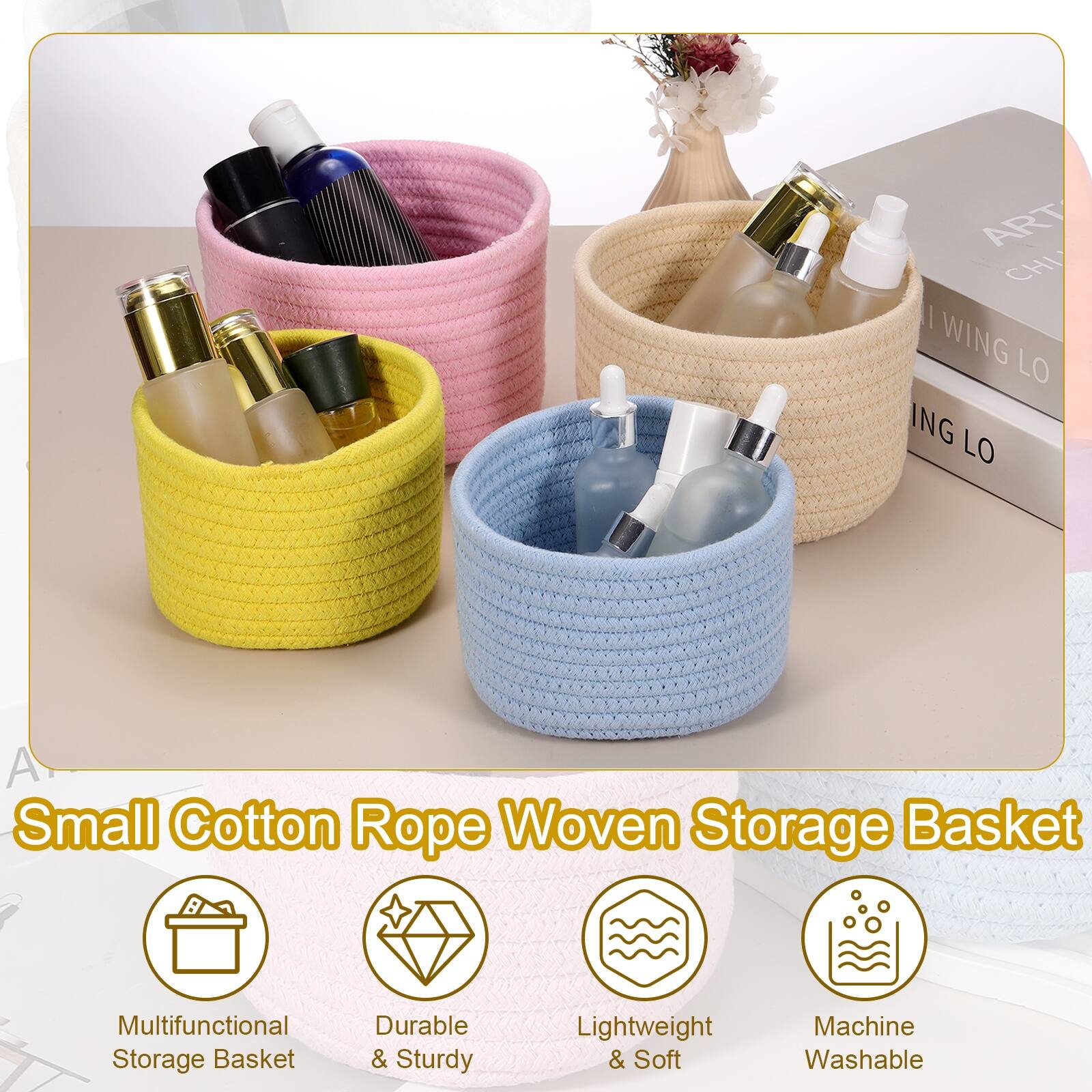 ART CHI I WING LO ING LO

A Small Cotton Rope Woven Storage Basket

Multifunctional Storage Basket
Durable & Sturdy
Lightweight & Soft
Machine Washable