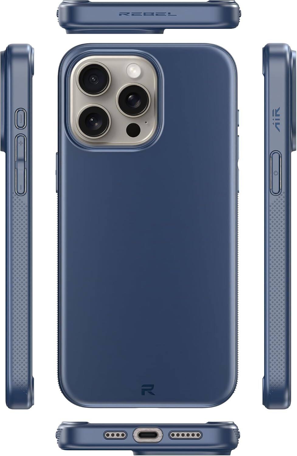 Alt View 2. Rebel - Rebel - Air ² Series Case For Apple iPhone 15 Pro Max - Navy Blue - Navy Blue.