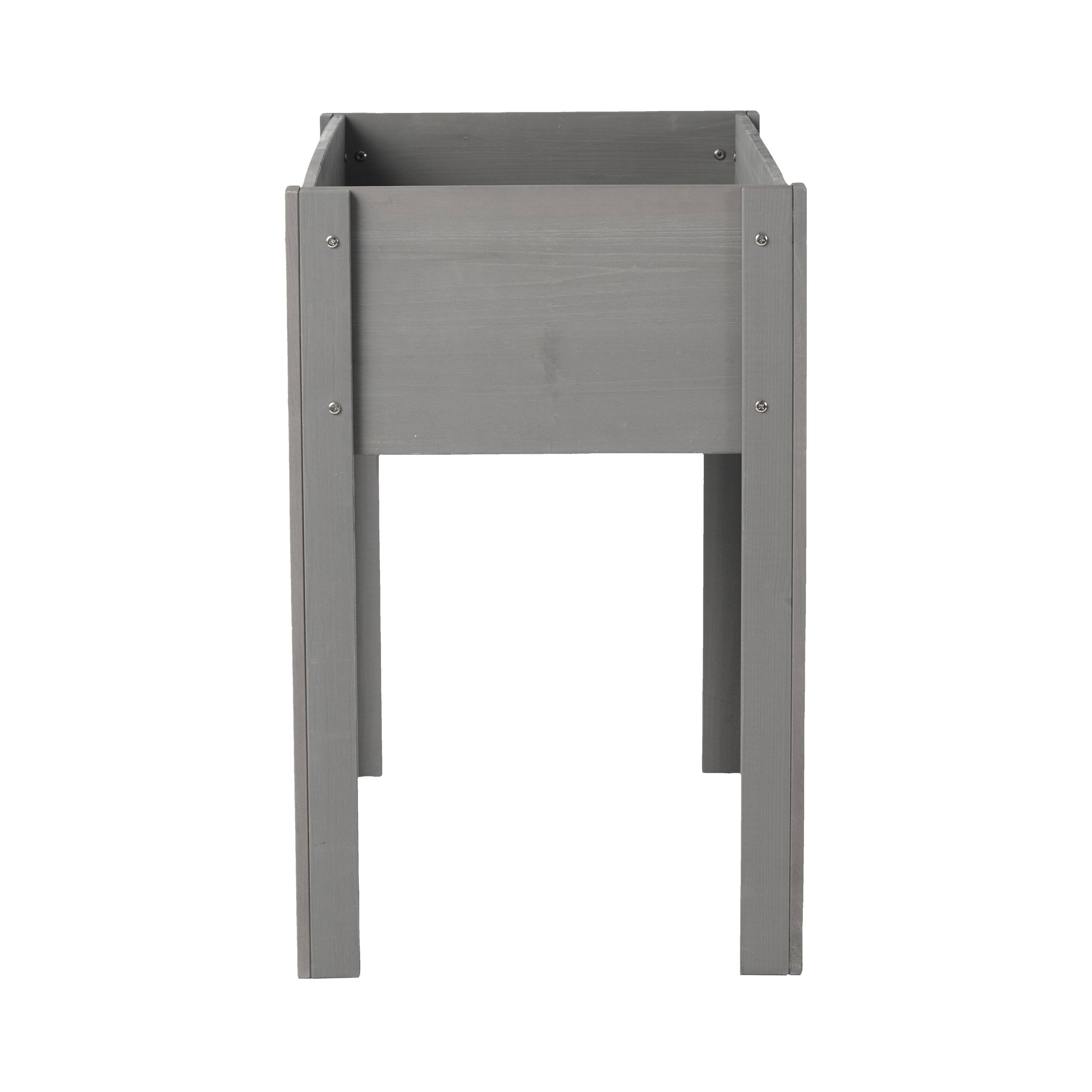 Alt View 9. PAIHOME - Natural Solid Wood Raised Garden Bed with Legs, Elevated Planter Box for Outdoor Plants Fruits Vegetables - 40x20x31 Inch - Grey.