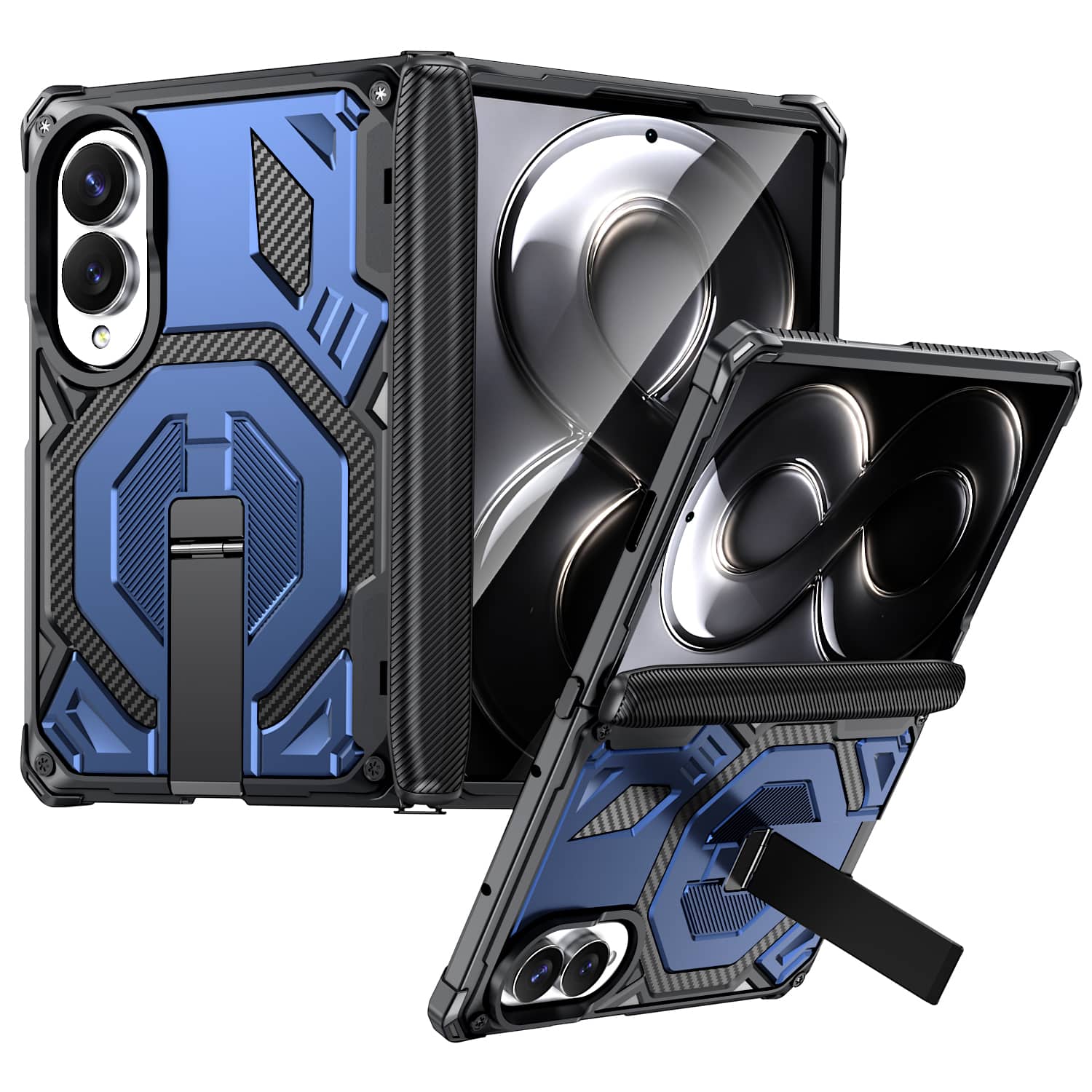 Dteck - Heavy Duty Rugged Magnetic Case For Samsung Galaxy Z Fold8, Foldable Kickstand Shockproof Hinge Protection Cover - Blue price history on PriceWatchPro