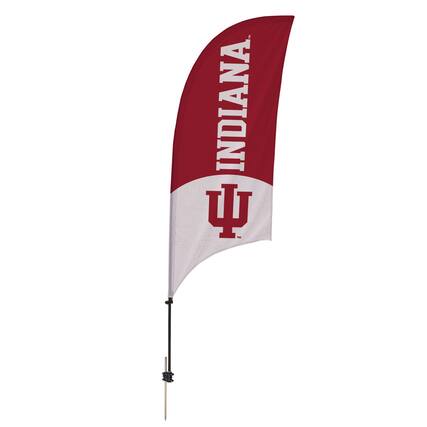 Front. Victory Corps - Indiana Hoosiers 7.5' Two-Tone Razor Feather Stake Flag - Multicolor.