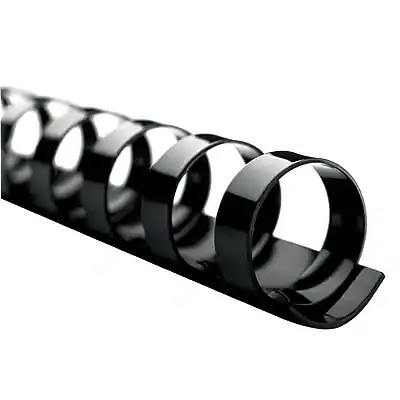 Front. GBC - GBC CombBind 1 1/2" Plastic Binding Spine Comb, 330 Sheet Capacity, Black, 100/Box (4200010) - Black.