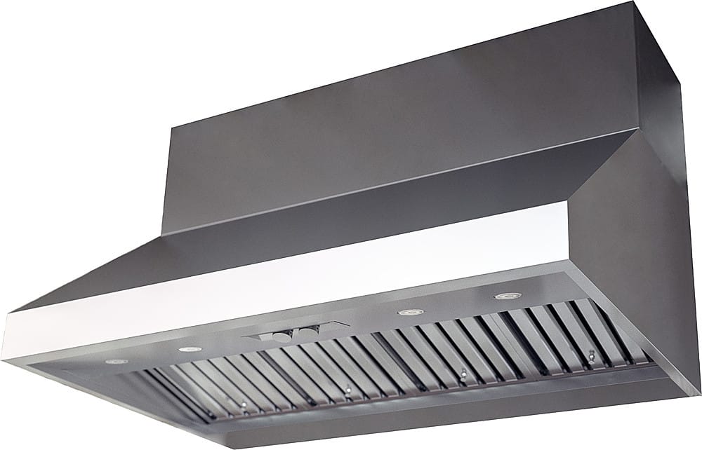 Angle View: Zephyr - Cypress 42 in. External Wall Mount Range Hood in Stainless Steel - Stainless steel