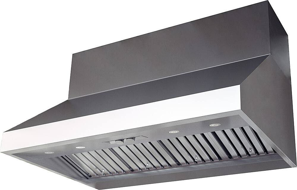 Angle View: Zephyr - Cypress 36 in. External Wall Mount Range Hood in Stainless Steel - Stainless steel