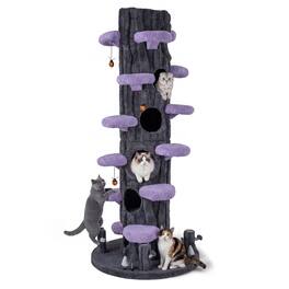 Gymax - 90.5'' Multifunctional Cat Tree w/Private Condos Sisal Covered Scratching Panel