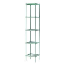 Design Ideas - MeshWorks 5 Tier Tower Metal Storage Shelving Unit Rack - Sage Green