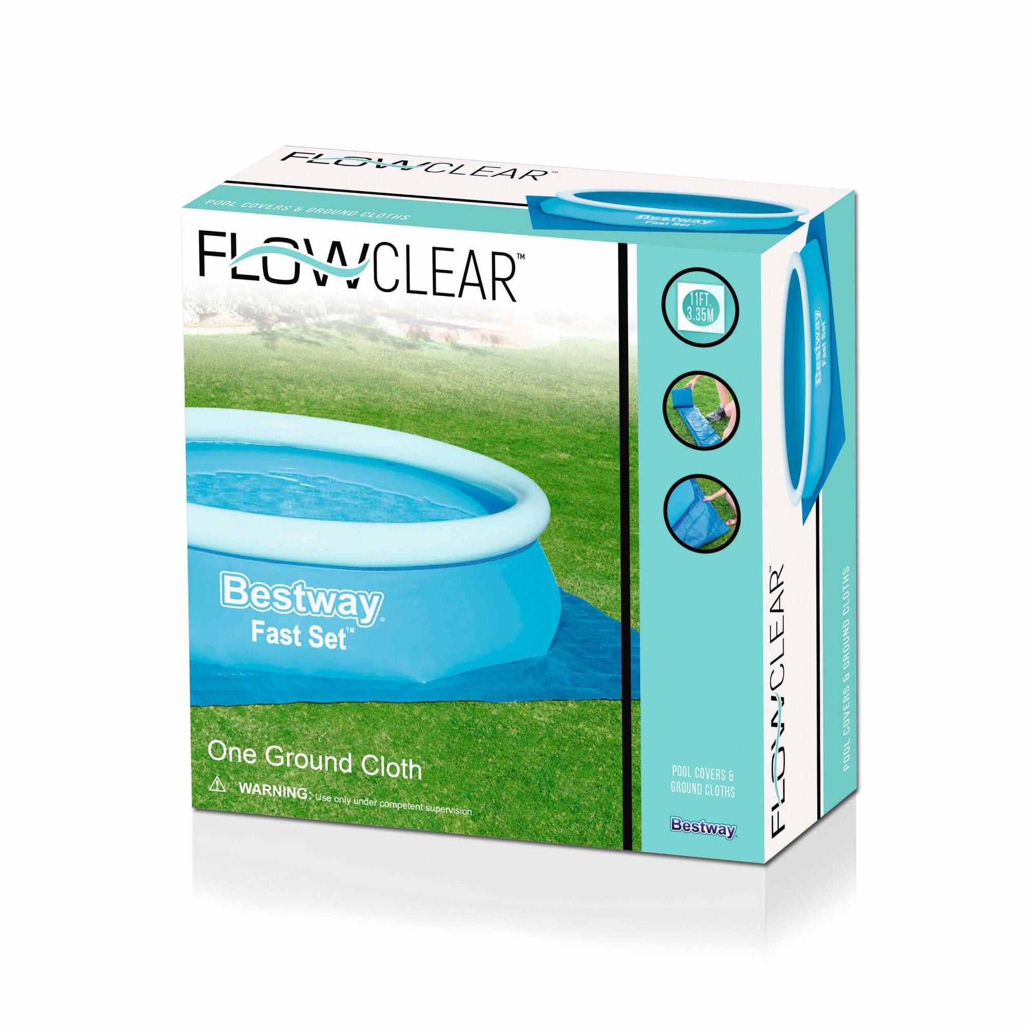 FLOWCLEAR POOL RINGS A CRPN BLDINS FLOWCLEAR | E 11FT 3.35M TAEaR Bestway Fast Set One Ground Cloth A WARNING: Use only under competent supervision POOL COVERS GROUND CLOTHS Bestway FLOWCLEAR CLINS GROUND
