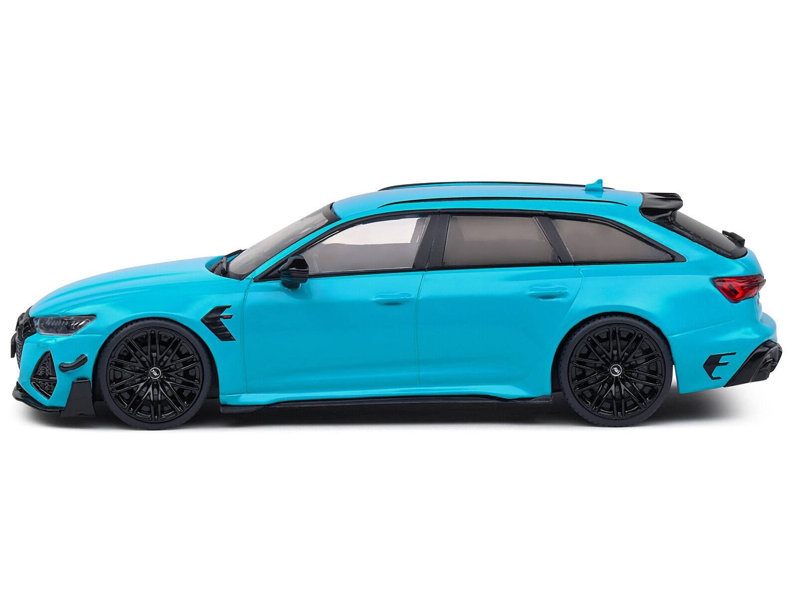 Angle. Solido - 2022 Audi ABT RS 6-R Miami Blue 1/43 Diecast Model Car by Solido - Blue.
