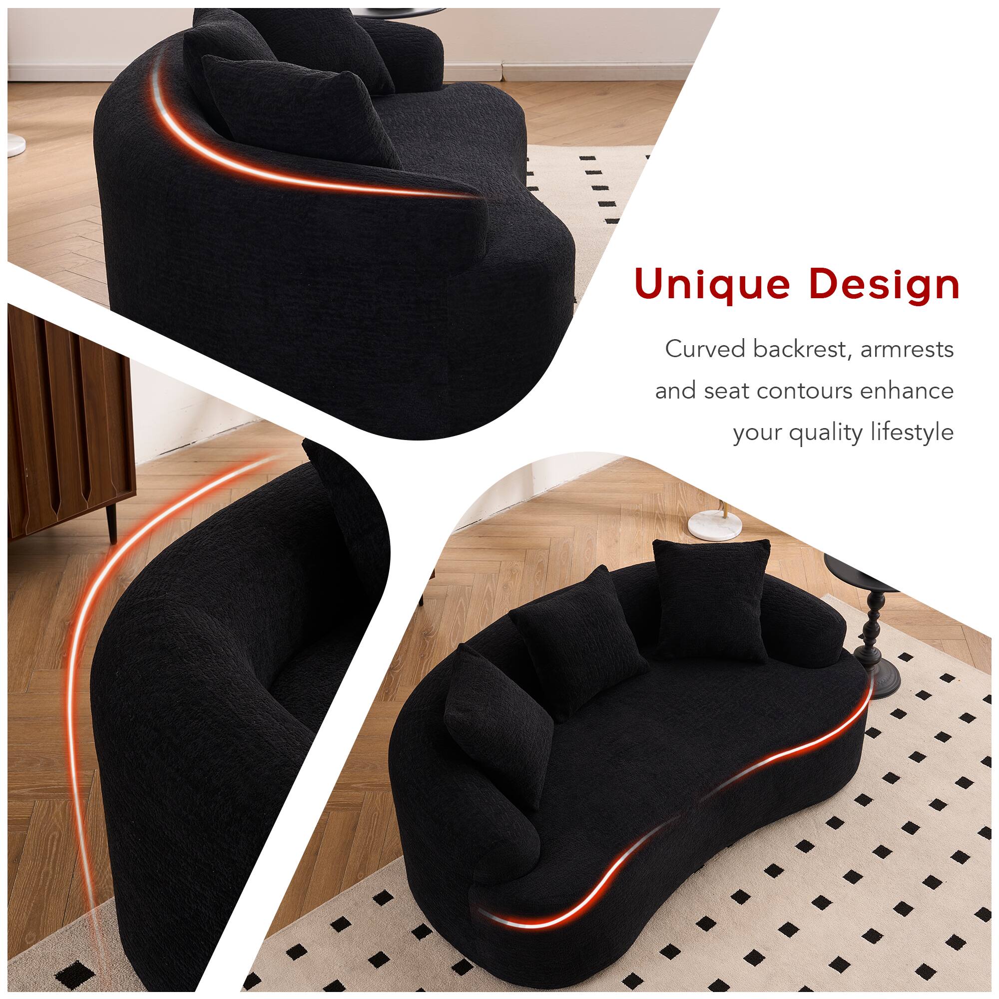 Unique Design

Curved backrest, armrests and seat contours enhance your quality lifestyle