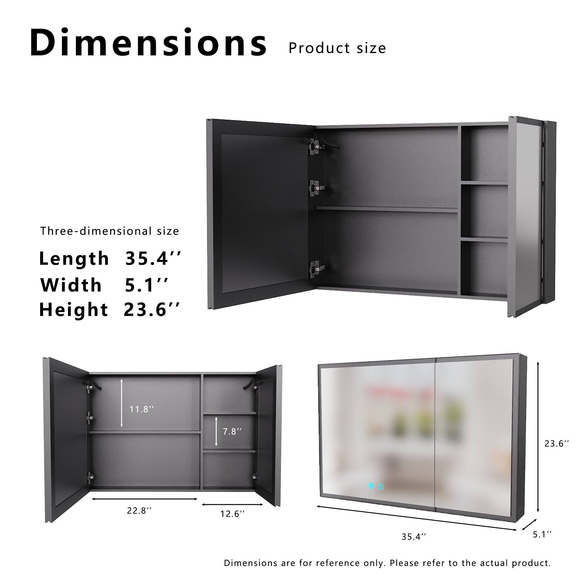 Dimensions  
Product size

Three-dimensional size  
Length 35.4"  
Width 5.1"  
Height 23.6"  

Dimensions are for reference only. Please refer to the actual product.