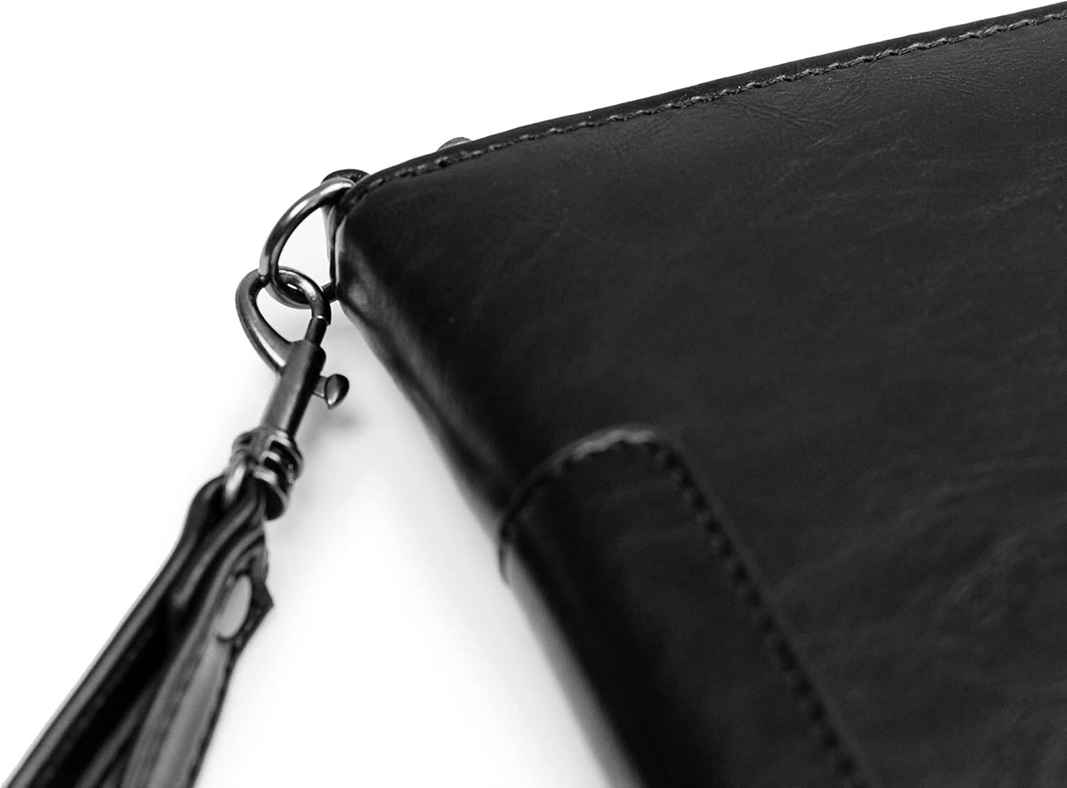 Back. PKG - Victoria Zippered Wallet - Black.