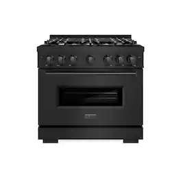 ZLINE - 36" Classic Dual Fuel Range with 6 Burners and Convection Oven (CDRB-36) - Black Stainless Steel