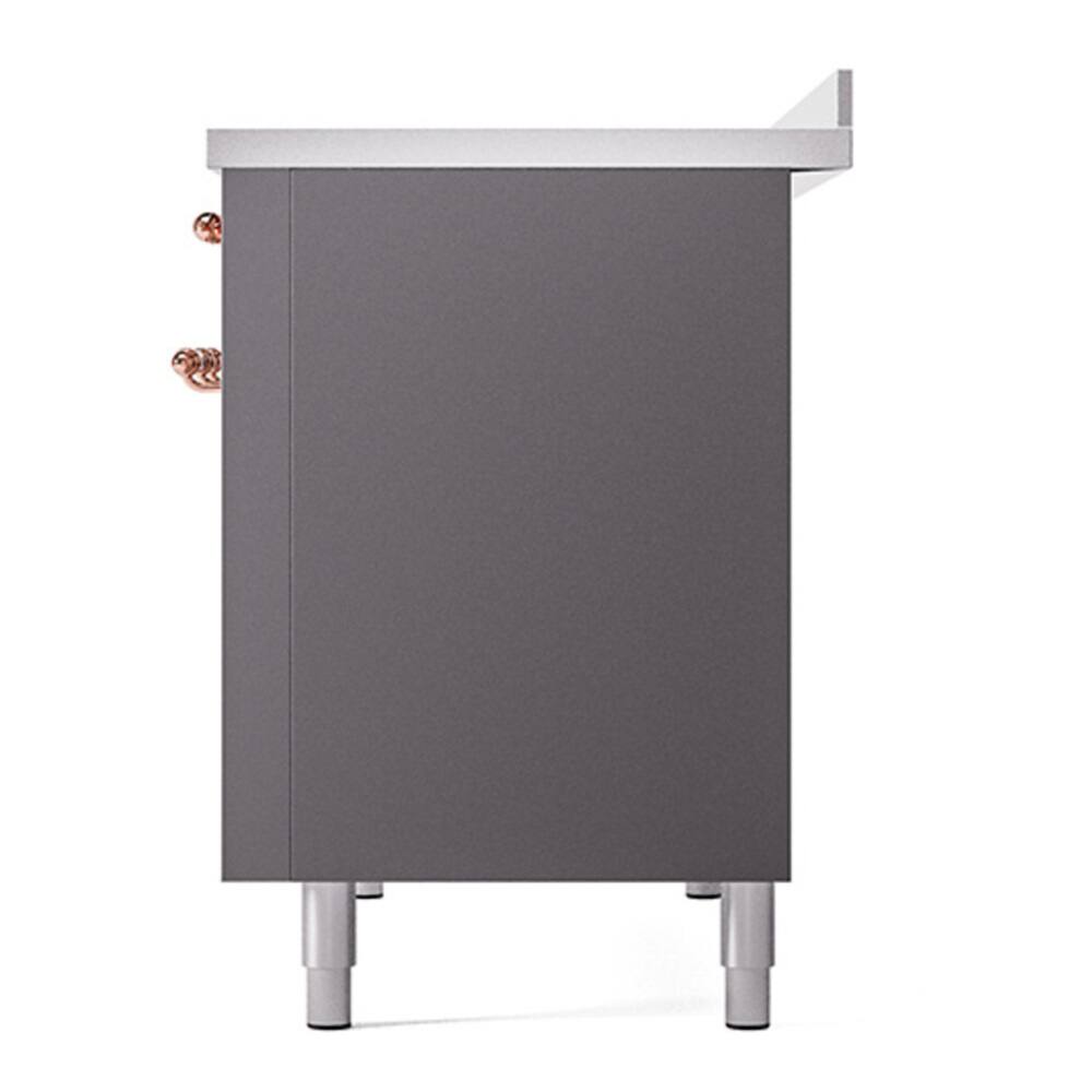Alt View 4. ILVE - ILVE Nostalgie II 48 inch Induction Range with 6 Induction Elements (Graphite Matte) - Graphite Matte.