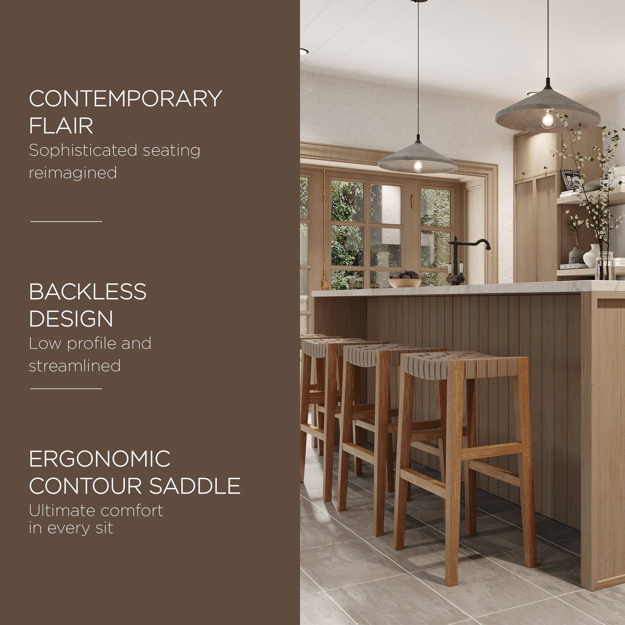 CONTEMPORARY FLAIR  
Sophisticated seating reimagined  

BACKLESS DESIGN  
Low profile and streamlined  

ERGONOMIC CONTOUR SADDLE  
Ultimate comfort in every sit