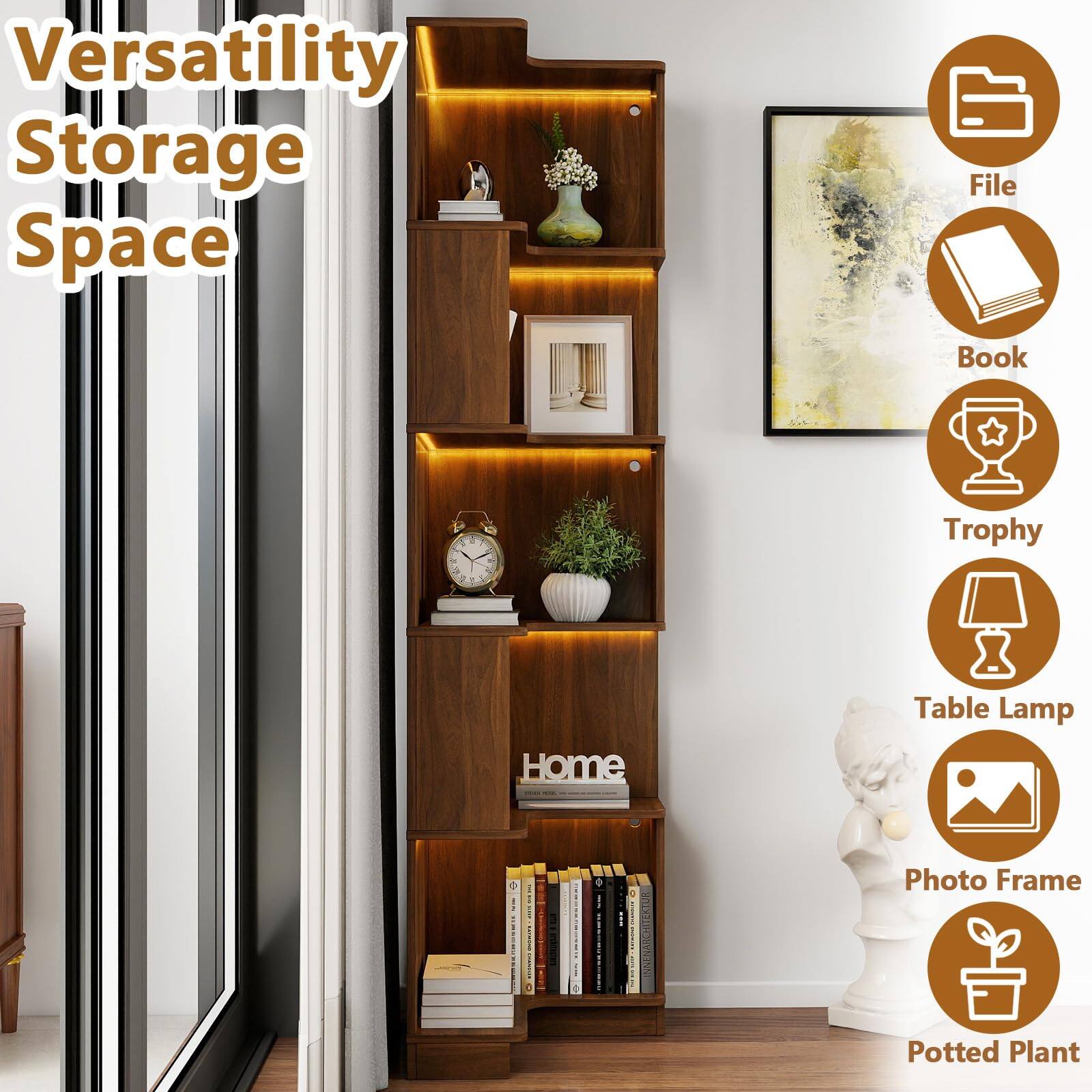 Versatility Storage Space

- File
- Book
- Trophy
- Table Lamp
- Photo Frame
- Potted Plant