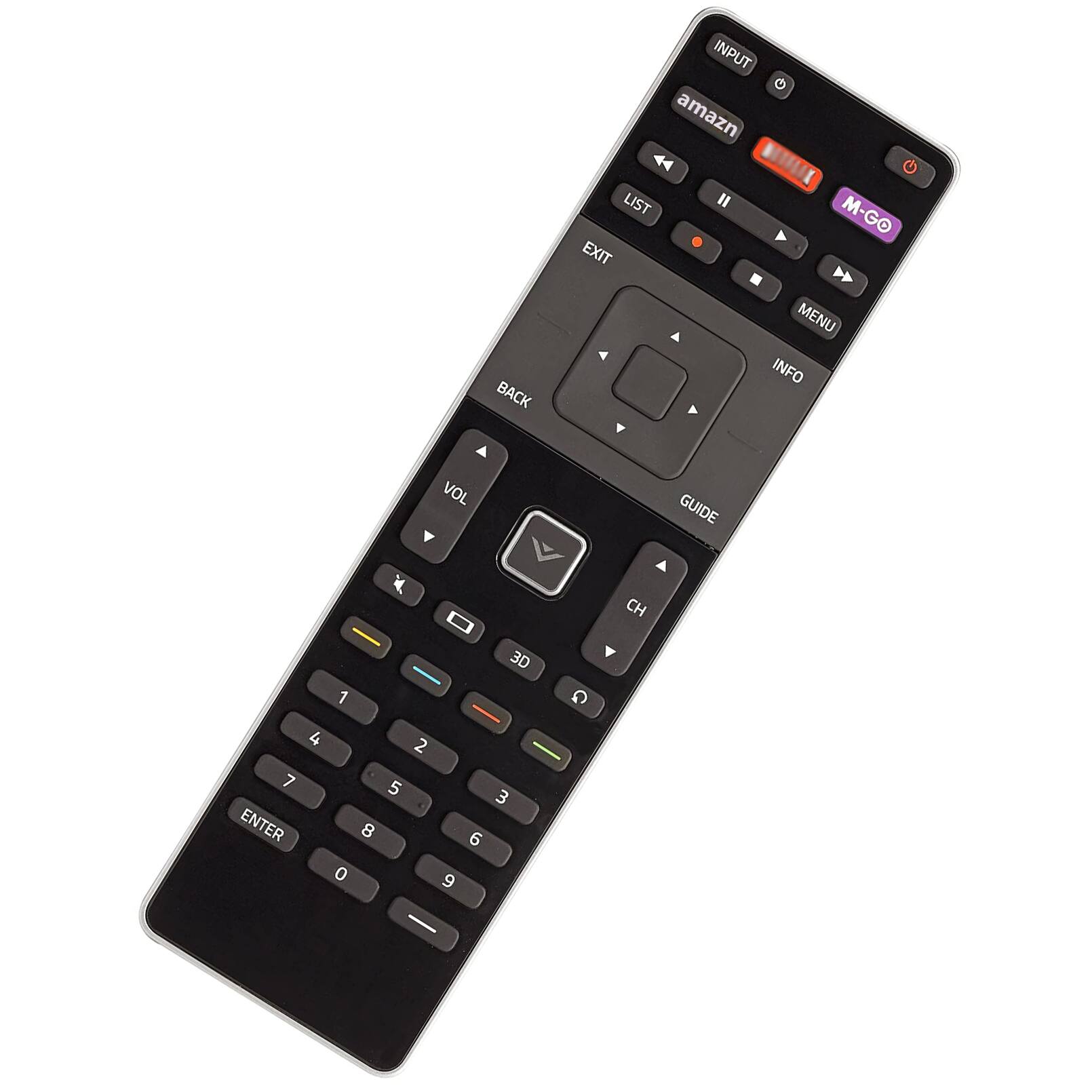 INPUT  
amazn  
BOTILIX  
LIST  
"  
M-GO  
EXIT  
BACK  
MENU  
INFO  
VOL  
GUIDE  
K  
CH  
3D  
1  
4  
2  
7  
5  
3  
ENTER  
8  
6  
0  
9