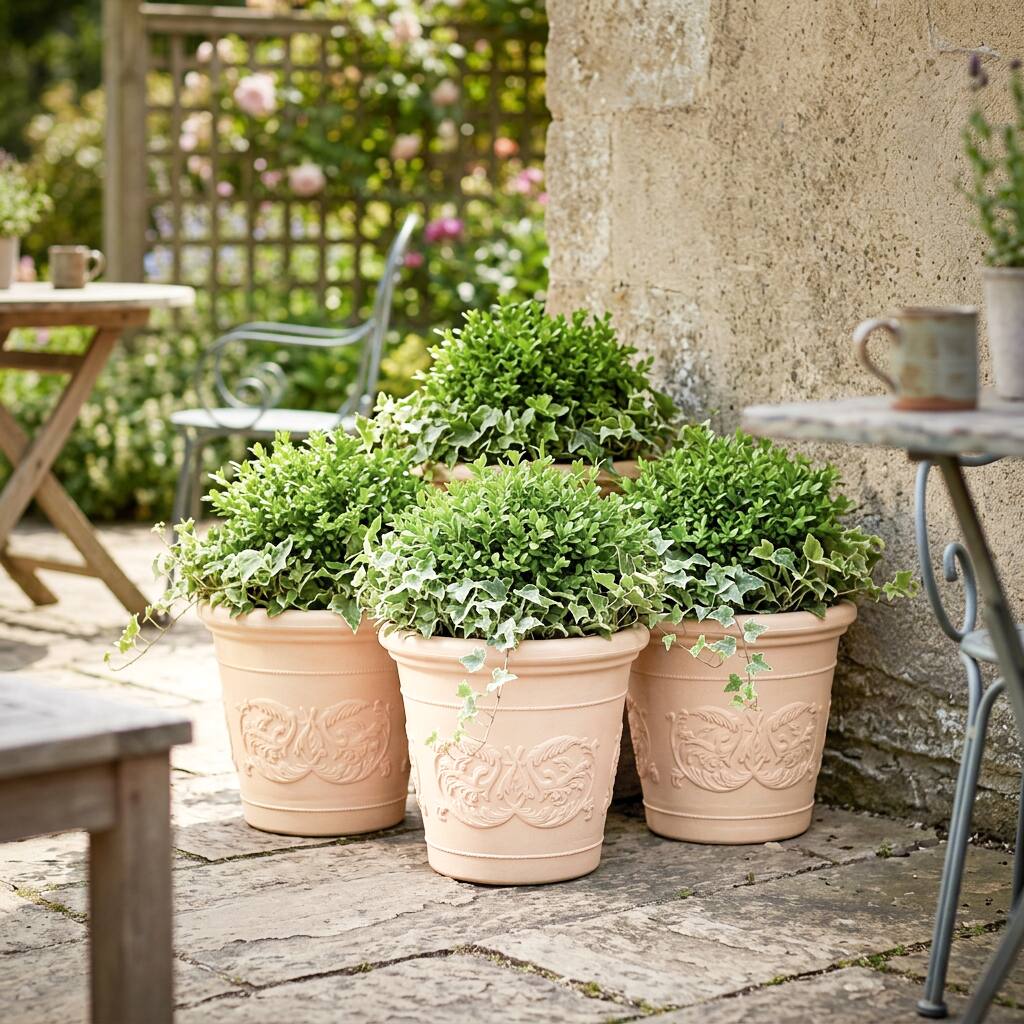 Alt View 10. Sunnydaze - 16 in Arabella Polyresin Planter - Set of 4 - Antique White - Antique White.