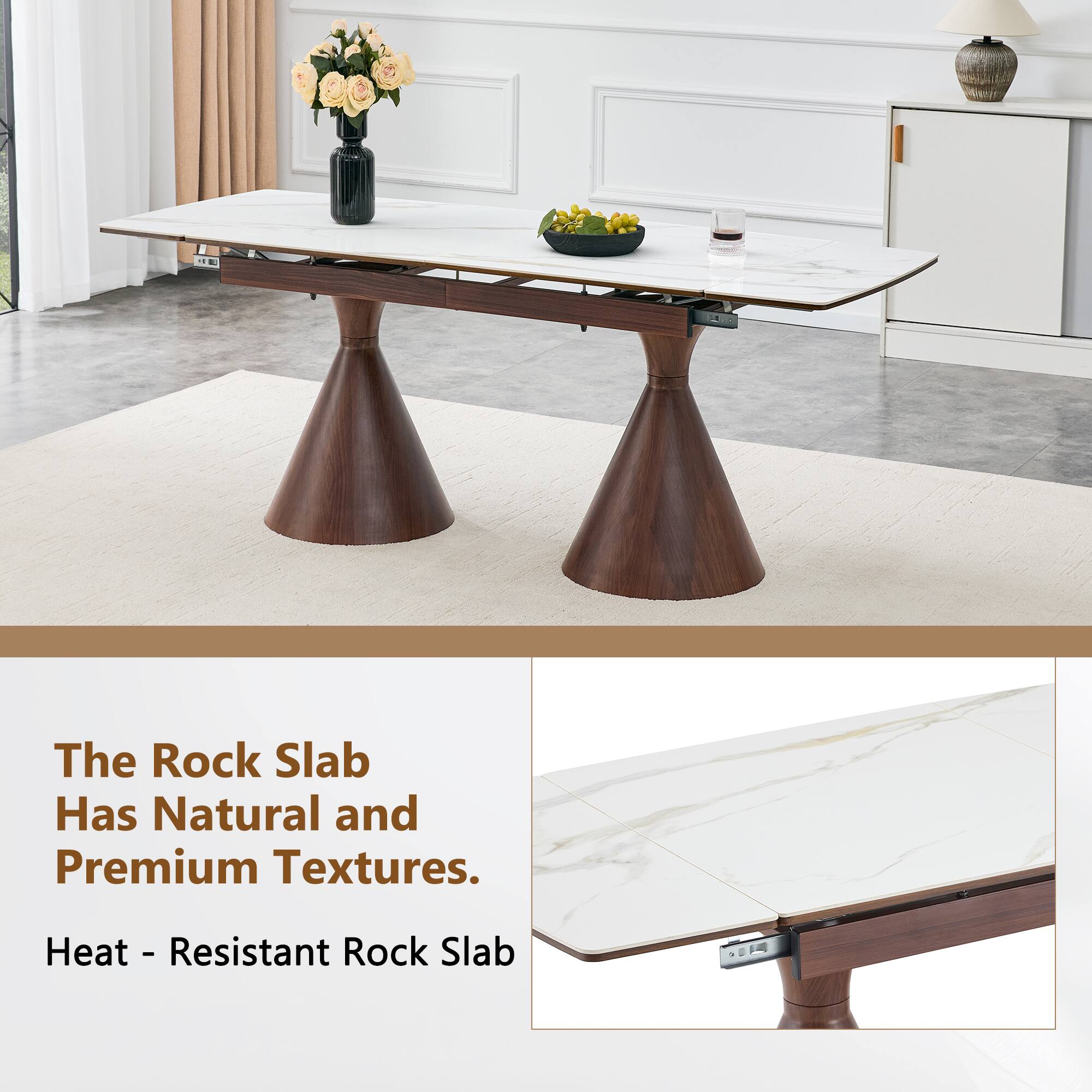 The Rock Slab Has Natural and Premium Textures. Heat-Resistant Rock Slab