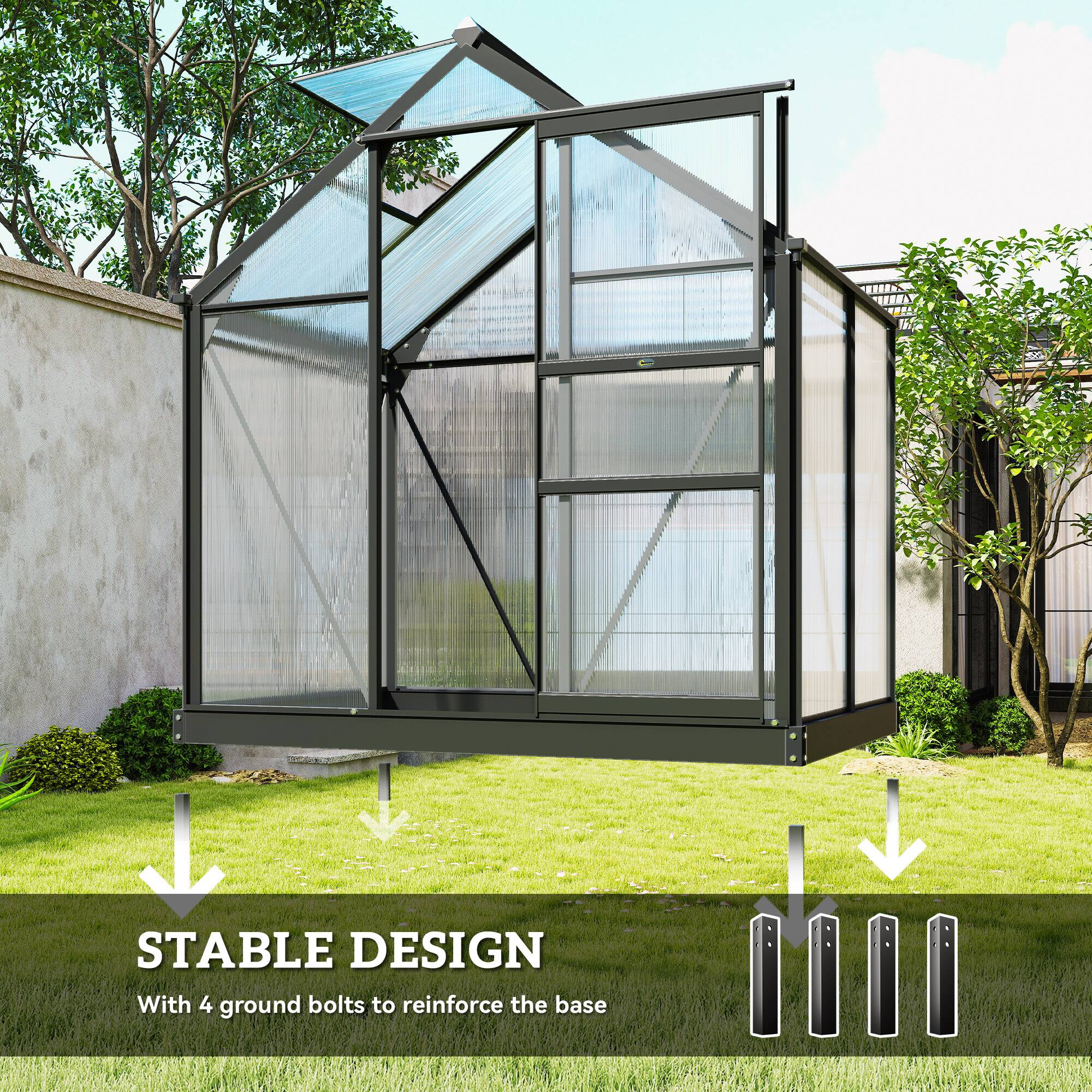 STABLE DESIGN  
With 4 ground bolts to reinforce the base