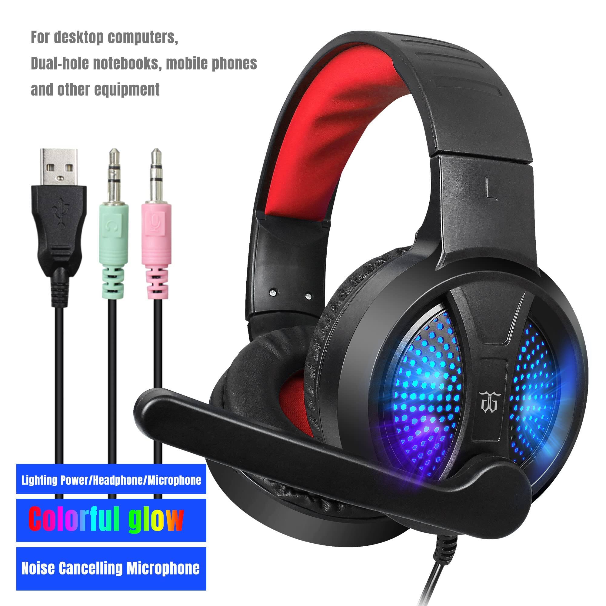For desktop computers, dual-hole notebooks, mobile phones, and other equipment

Lighting Power/Headphone/Microphone

Colorful glow

Noise Cancelling Microphone