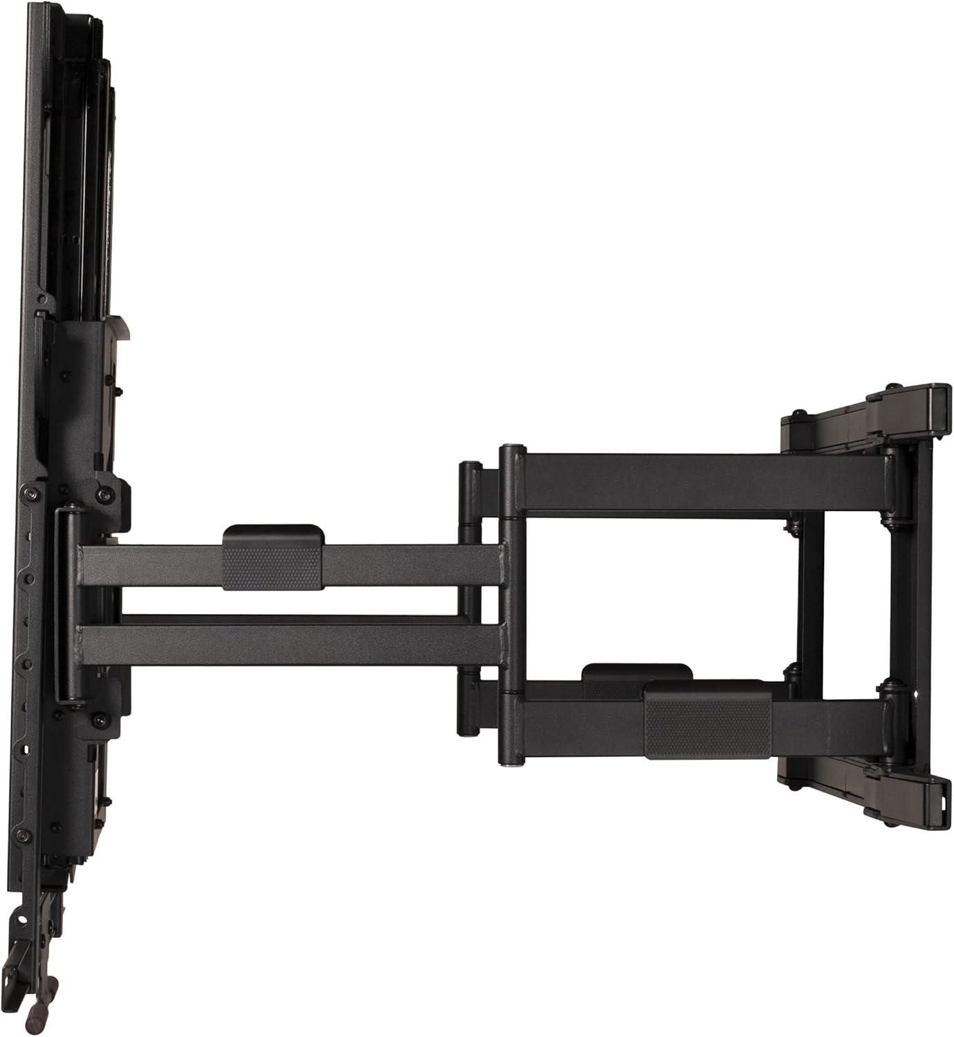 Alt View 1. MantelMount - MAX1 Full Motion Fireplace Pull Down TV Mount-Lowers 29", Swivels 40° L/R, 3" Flush to Wall, for TVs 50"-86" to 90 lbs - Black.