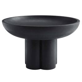 FurniFact - Concrete Coffee Table in Neutral Finish with Sturdy Build and Modern Design - Black