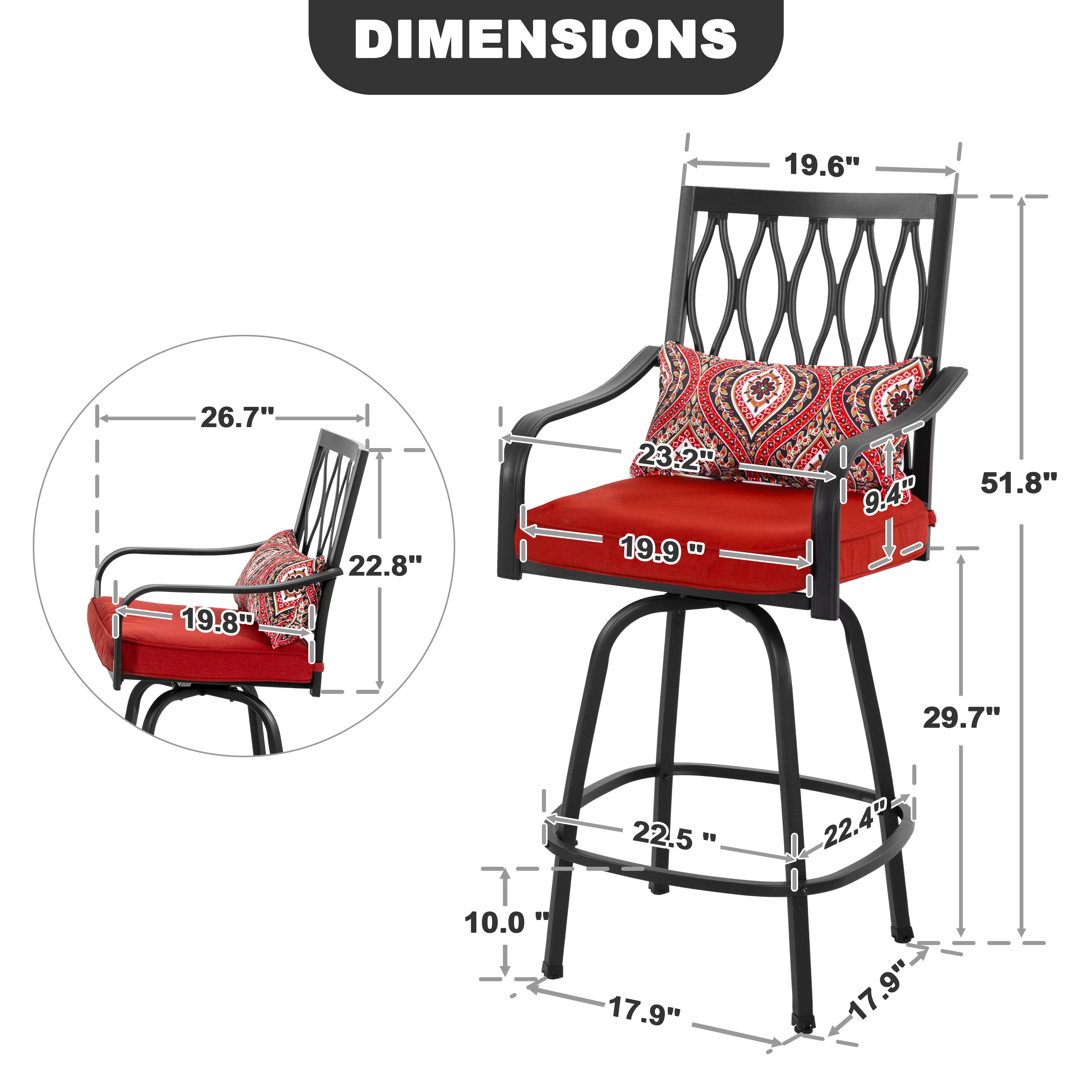 DIMENSIONS  
19.6" 26.7" 22.8" 23.2" 19.9" ET 9.4" 51.8" 19.8" 29.7" 22.5" 22.4" 10.0" 17.9" 17.9"