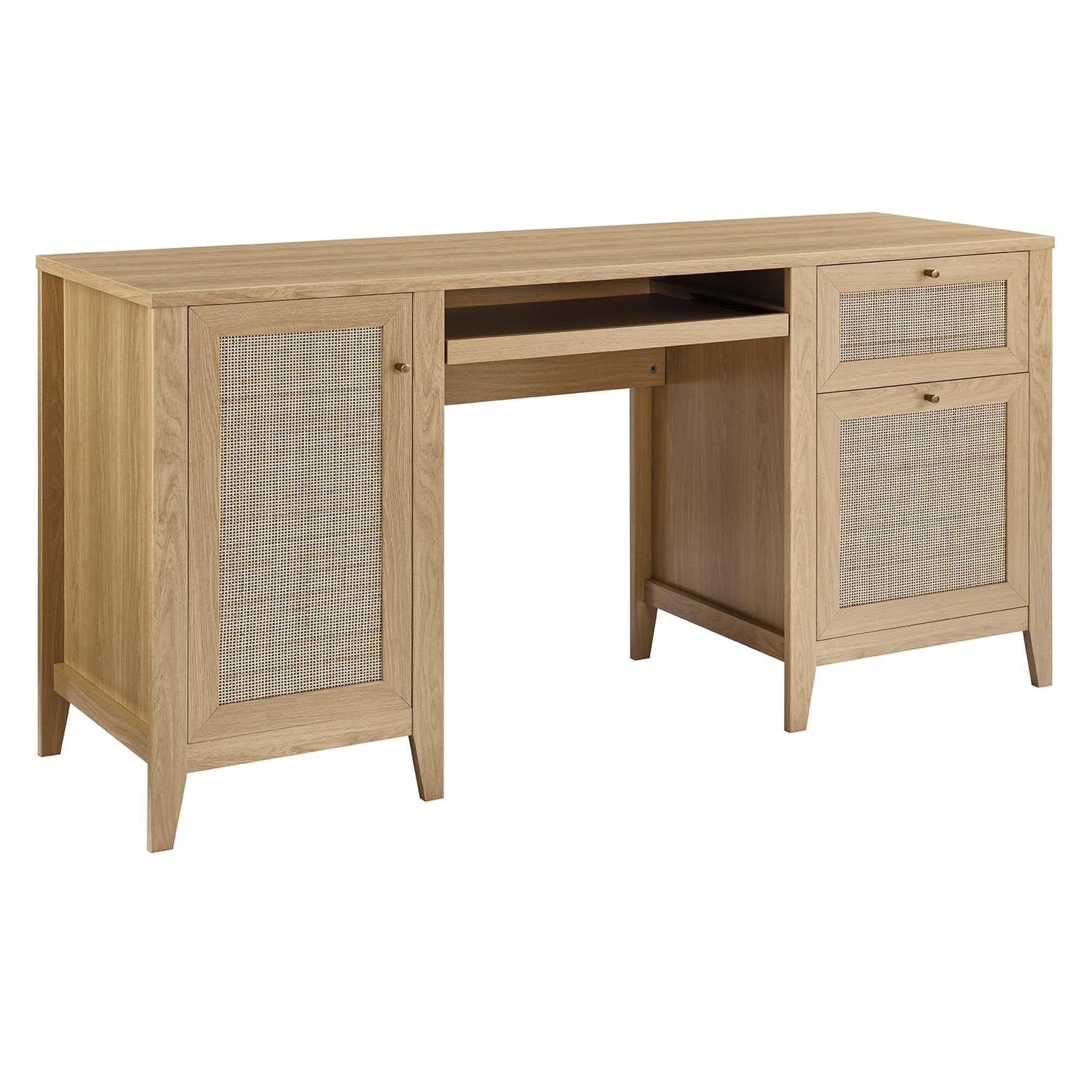 Angle. Modway - Soma 63" Office Desk by Modway - Oak.