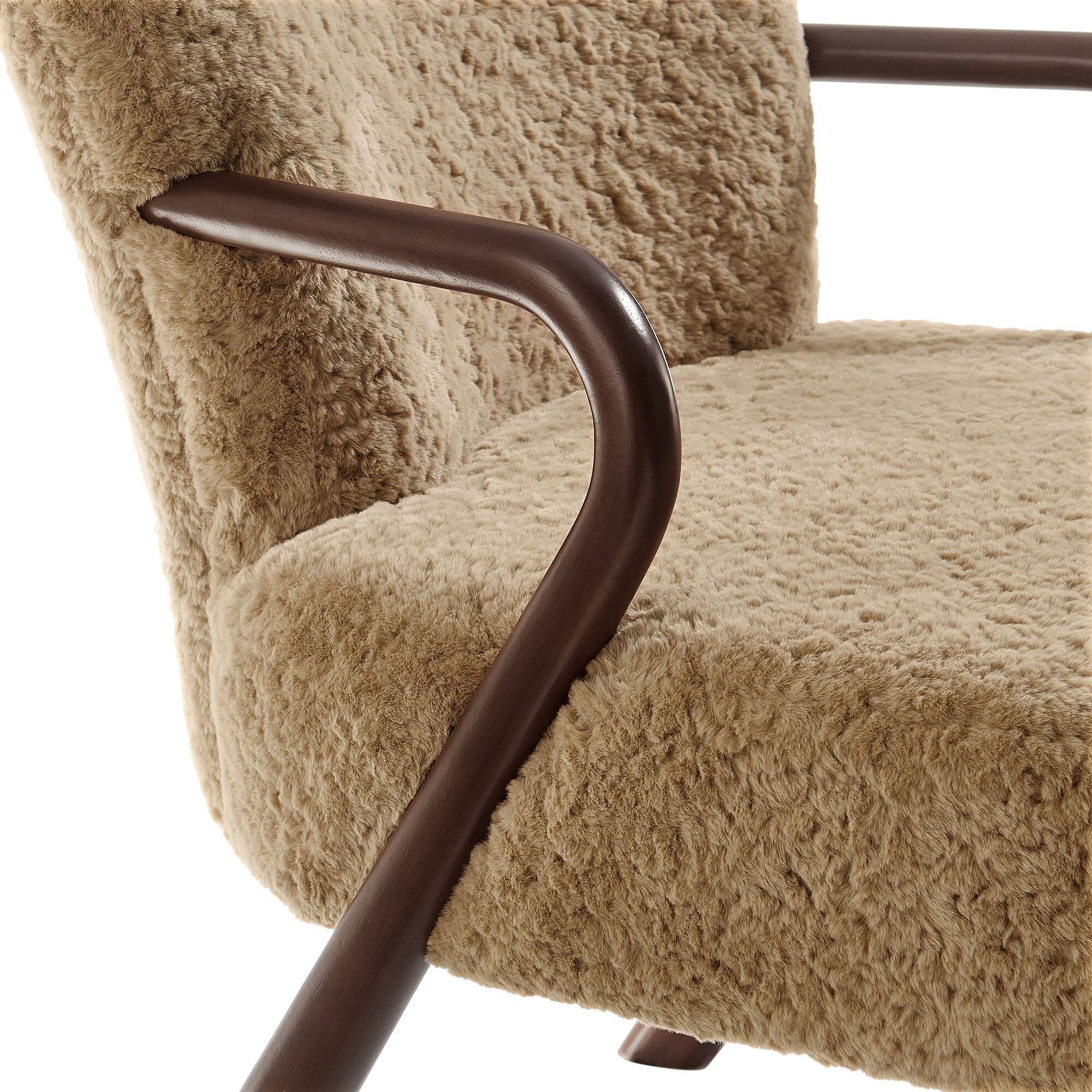 Alt View 5. Modway - Arden Faux Shearling Accent Armchair by Modway - Sand.