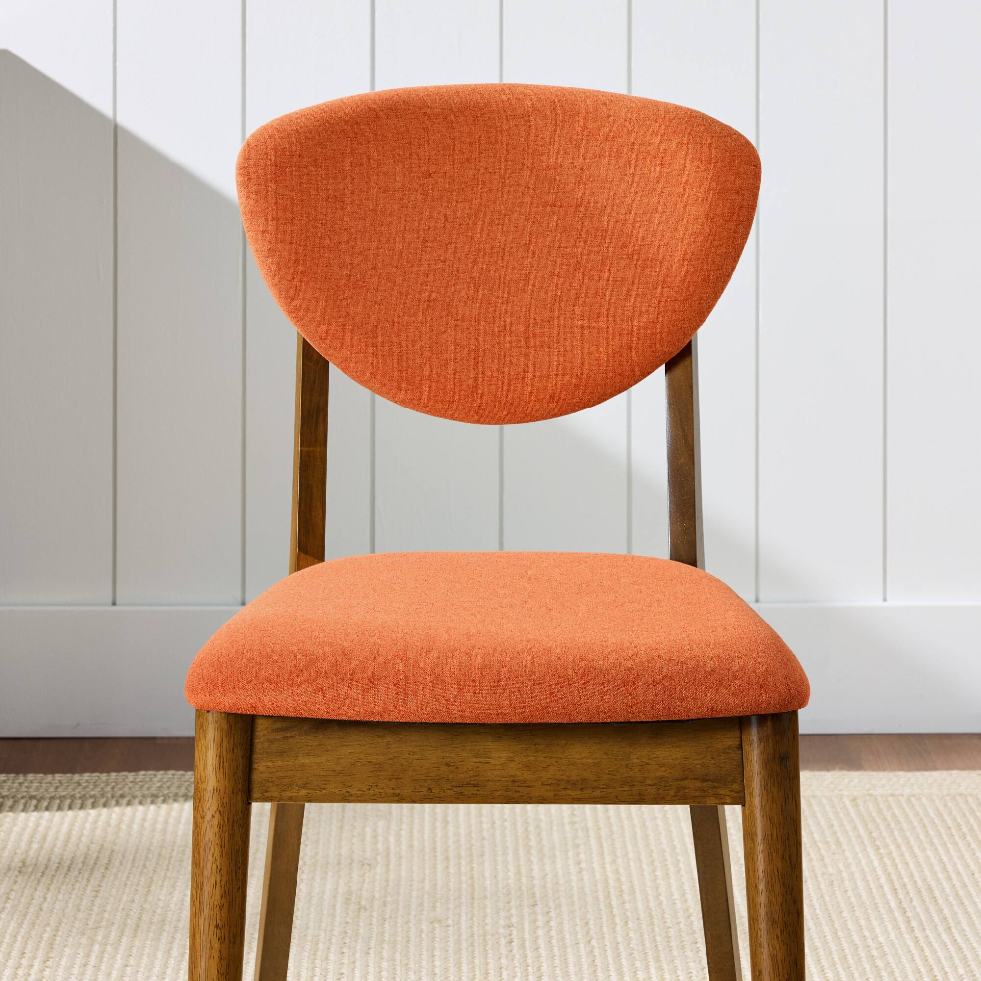 Alt View 3. Best Choice Products - Best Choice Products Set of 4 Wooden Dining Chairs, Wood Modern Farmhouse Upholstered Chairs - Walnut/Burnt Orange - Walnut/Burnt Orange.